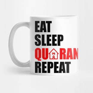 eat sleep quarantine repeat Mug
